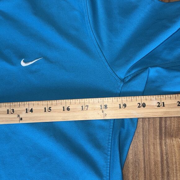 Nike Dri-Fit Women's L Turquoise Workout Jacket Full Front Zip Collar White Trim - Picture 5 of 7